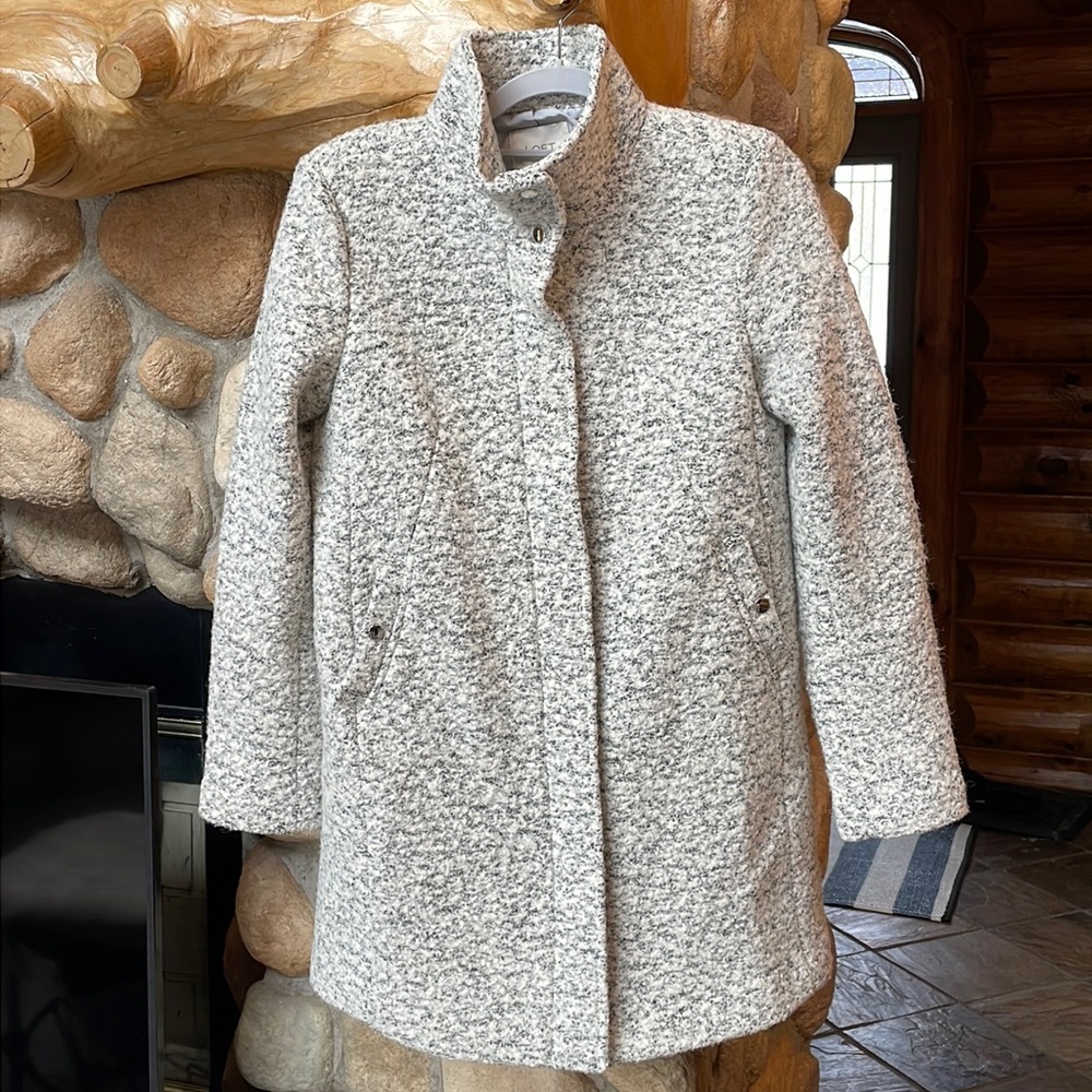 Loft Boucle Funnel Neck coat